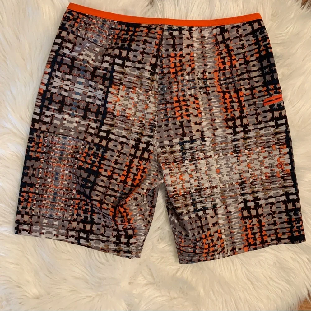 PrAna NWOT Men’s 33 Waist Catalyst Boardshorts Gravel Ripple Orange Brown Beach